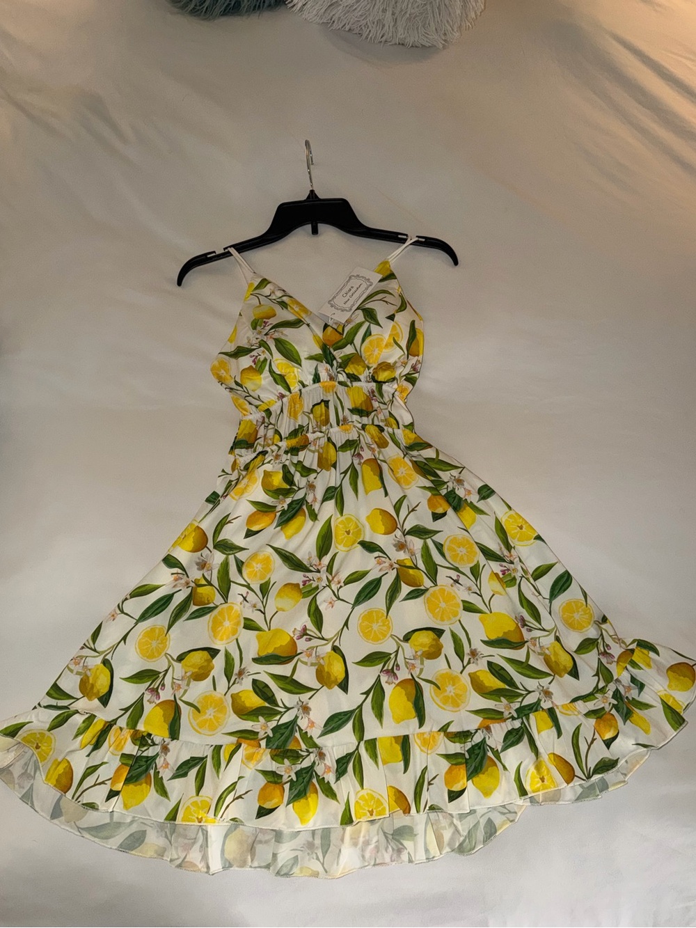 Chiara Boni White Lemon-Print Midi Dress